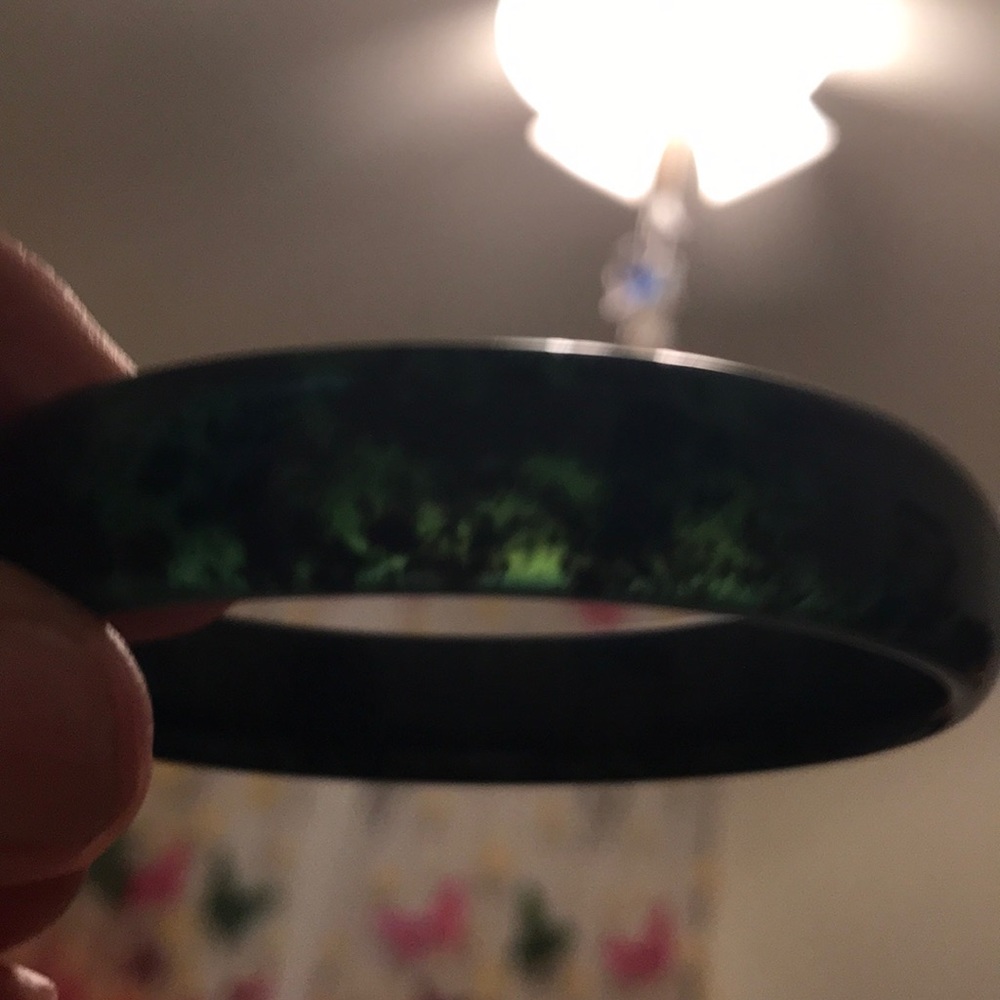 Black green jade bracelet
